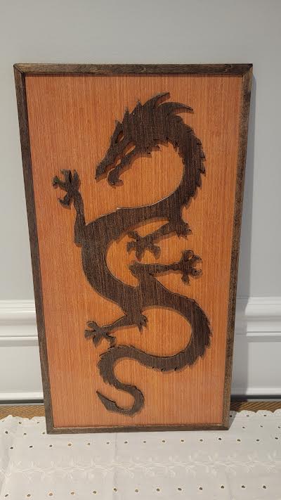 Handcrafted Dragon Wood Wall Art