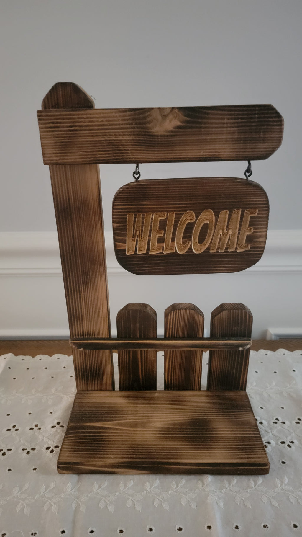 Wooden Welcome Sign, Plant stand