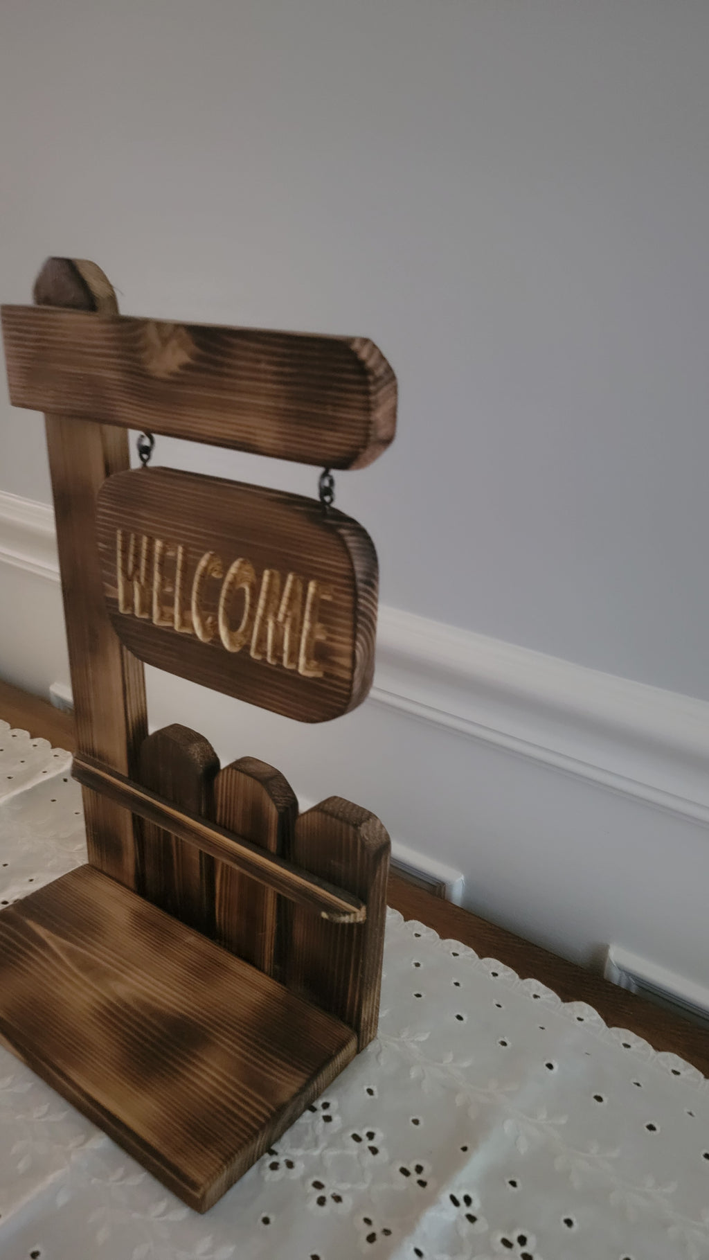 Wooden Welcome Sign, Plant stand