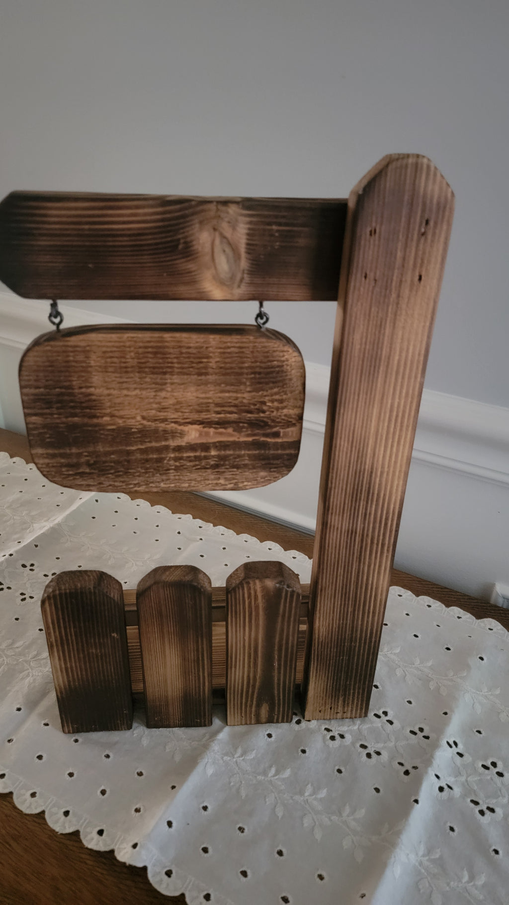 Wooden Welcome Sign, Plant stand