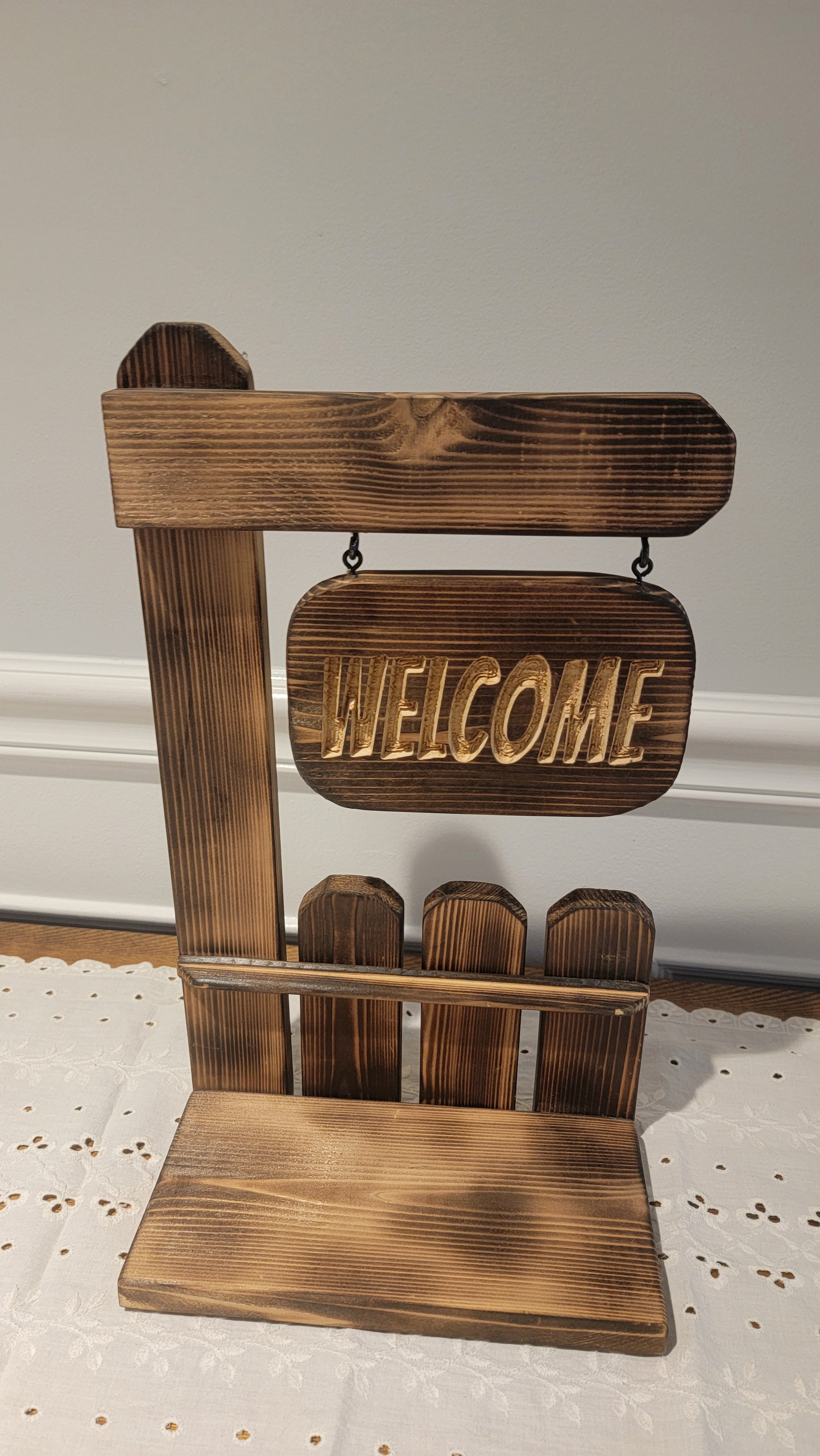 Wooden Welcome Sign, Plant stand