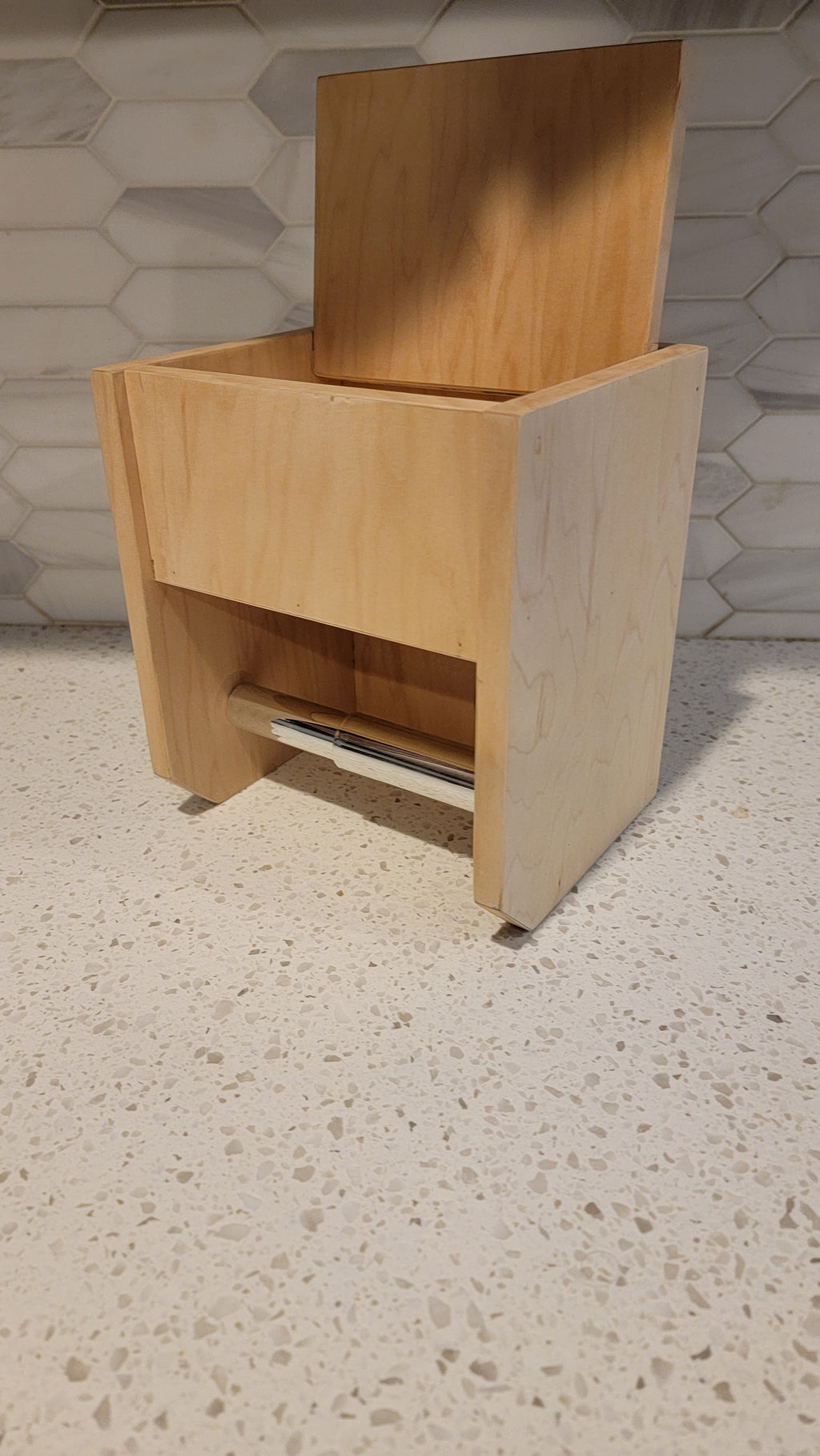 Small Handmade Bathroom Accessory for Toilet Paper and Wipes