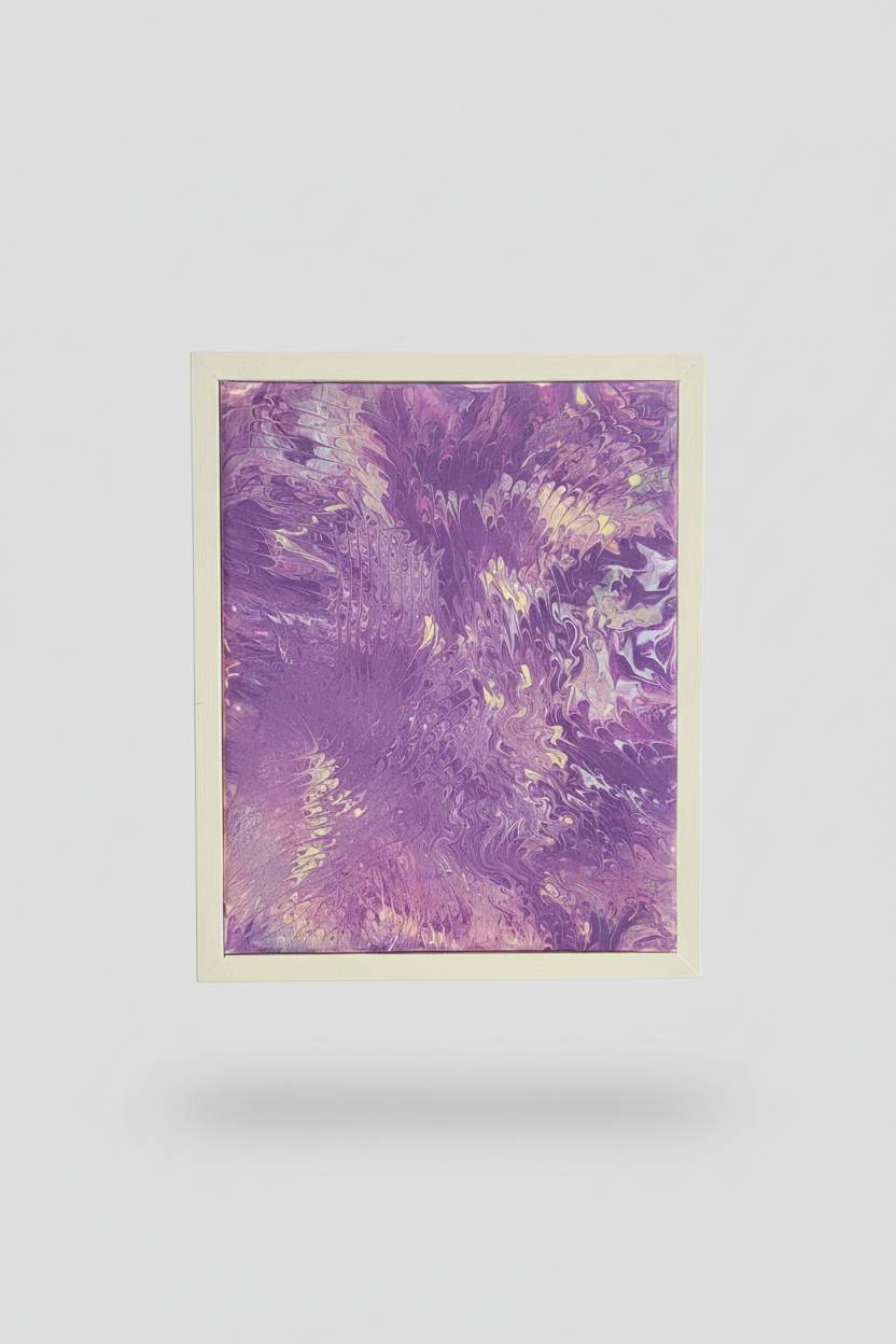 Abstract Purple Painting - Gray Background