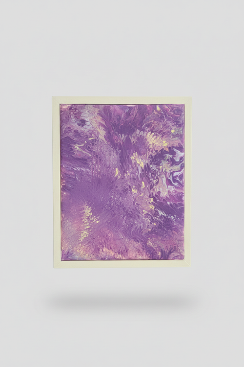 Abstract Purple Painting - Gray Background