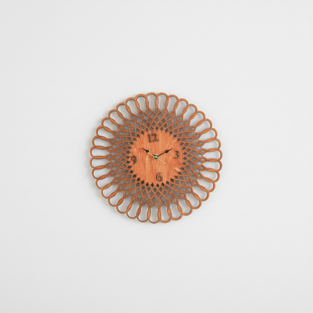 Lattice Wood Wall Clock
