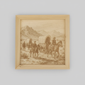 Western Wagon Trail on Gray Background